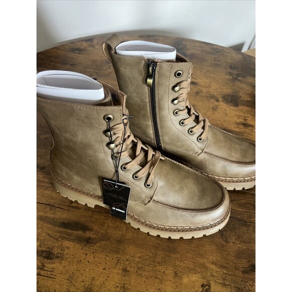 Madden NYC Taupe Combat Boots Men’s Lace Zipper Comfort Foam Insole Size 11 main image 5